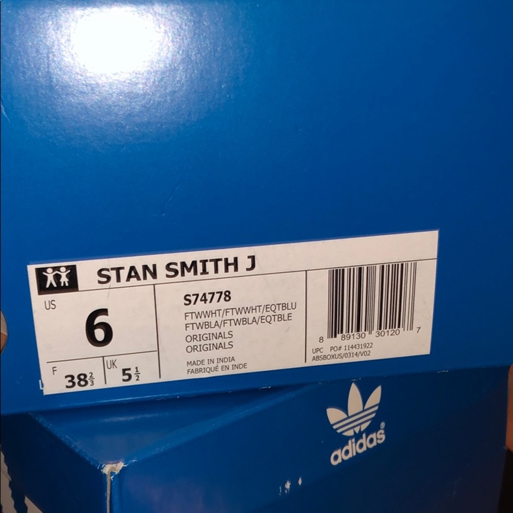 Blue and white stan smiths size 6